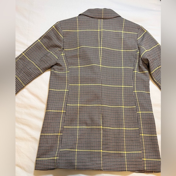 Scotch & Soda Plaid Double Breasted Blazer Brown Yellow Women’s Small NWOT - Picture 8 of 9